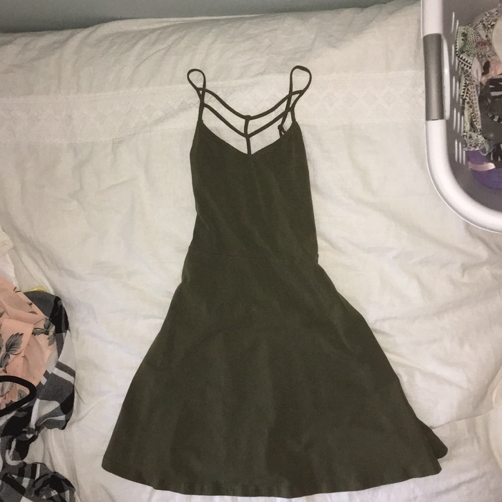 Express Army Green Skater Dress